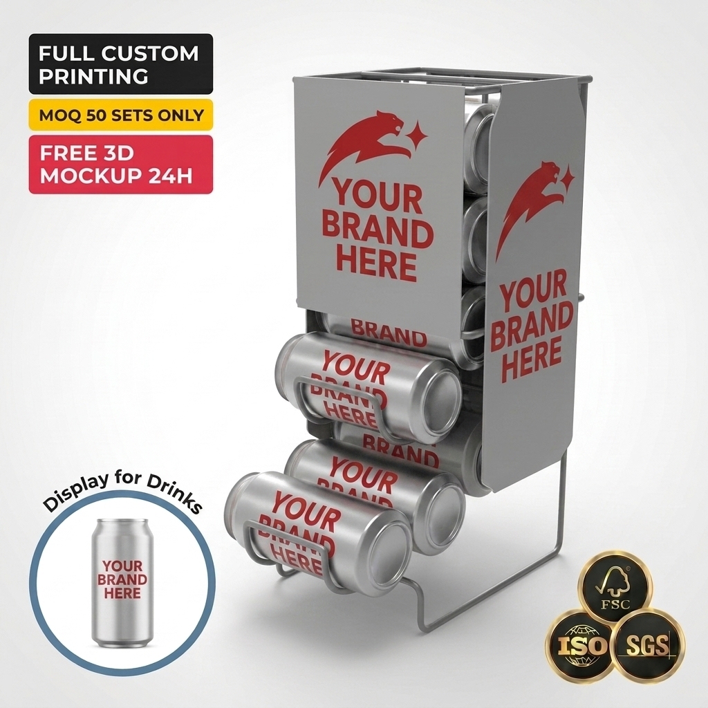 Metal Countertop Displays Racks for Beverage Wine Beer Soda Drinks Retail Supermarkets Racks for Bottle &Beverage Showcase