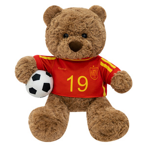 Oso de Peluche Personalizado de Fábrica, Juguete de Peluche de Fútbol, Lindo Oso de Peluche Abrazando una Flor, Regalo para el Día de la Madre, Regalo de Cumpleaños para Niñas - Product Image 1