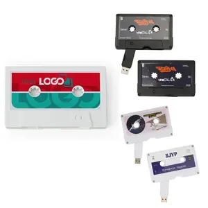 Custom Logo Box Usb Flash Drive High-Speed Mix Cassette Vorm Usb 2.0 Geheugen U Stick Usb Flash 4Gb 8Gb 16Gb 32Gb 64Gb 128Gb