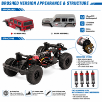 Adventurer JL 2.0 Camion RC Crawler 4x4 Tout-Terrain à l'échelle 1:16 2.4G RTR pour ESC 370 Moteur Brossé Engrenage Métallique Résine