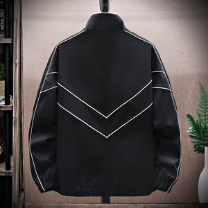 Chaqueta con cuello alto y logotipo personalizado, estilo americano, holgada, deportiva, uniforme de béisbol, para hombre, informal, para primavera y otoño. - Product Image 2