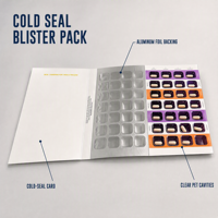 Boîte à comprimés blister de pharmacie à scellage à froid hebdomadaire (4 fois par jour) avec cartes, logo personnalisé, style livret tri-pliant