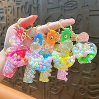 Gantungan Kunci Botol Pasir Akrilik Isi Minyak, Liontin Ransel Grosir, Ornamen Boneka Pasir Lucu Buatan Cina