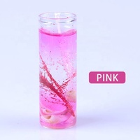Bougie de gel de lumière de thé en verre de gelée de coquillages d'océan de couleur parfumée faite à la main dans la tasse de pot