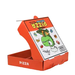 Food Grade Flute Corrugated Custom Printed Size Caja Para Pizza Design Cardboard black slice Carton price corrugated Pizza Box