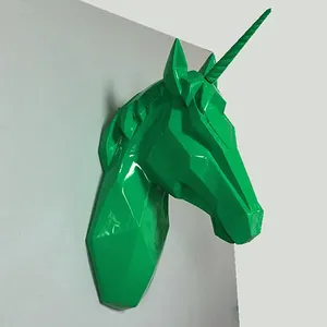 Escultura de Cabeza de Ciervo/Unicornio en Resina con Diseño Geométrico Abstracto, para Decoración de Pared Interior <span class=keywords><strong>del</strong></span> Hogar, Venta Caliente <span class=keywords><strong>2022</strong></span> - Product Image 3