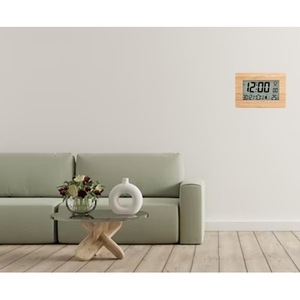 DIGITAL ART DECO <b>WALL</b> <b>CLOCK</b> LARGE DISPLAY DATE TEMPERATURE DUAL ALARM HOME DECORATION <b>LIVING</b> <b>ROOM</b> KITCHEN RESIN SQUARE SC - Product Image 4