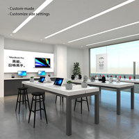 Comptoir d'exposition pour téléphone portable personnalisé pour MONO Store avec éclairage LED de style moderne pour construction en bois et métal, montage facile