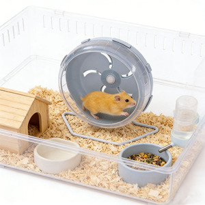 Roda Lari Hamster Plastik Baru Anti-Selip dengan Trek Paralel dan Treadmill Berputar untuk Kandang, Tersedia Berbagai Pilihan Warna - Product Image 6