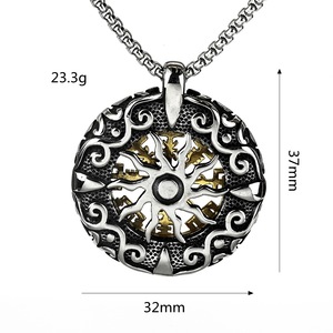 Collier pendentif pour homme en acier inoxydable, motif flocon de neige géométrique, bijou cadeau pour assortir aux vêtements - Product Image 5