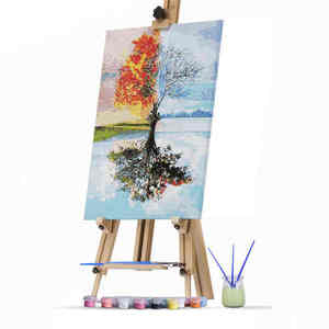 Cadeau Pop Offre Spéciale quatre saisons arbre motif paysage bricolage Kit peinture à l'huile par numéro pour adultes - Product Image 1