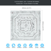 Livraison Gratuite – Tapis PVC Vintage Carré 2x2 pieds, Gaufré 3D, Imperméable, Classe A, Résistant aux Déchirures et à la Fissuration, Blanc et Noir PL04 – Idéal Hôtels, Cafés, Clubs, Salons