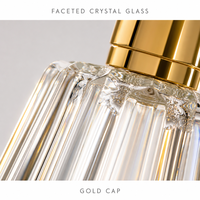 Flacon de parfum en verre vide avec bouchon doré, flacons vaporisateurs de luxe à facettes rechargeables, vente en gros, logo personnalisé