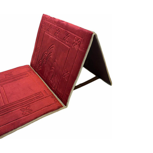 เสื่อสวดมนต์แบบอาหรับขนาดเล็กทำด้วยมือผ้าห่มบูชาแบบพับได้พร้อมเข็มขัดสำหรับวางพิงหลังในบ้าน - Product Image 5