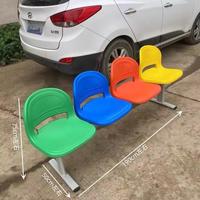 Chaises d'attente en métal pour l'extérieur, usage commercial, pour aéroport, hôpital, matériau PP, banc de réception pour passagers et patients