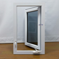 Fenêtre à battant en PVC de style américain au design moderne, double vitrage, moustiquaire horizontale en acier inoxydable, économie d'énergie et isolation thermique
