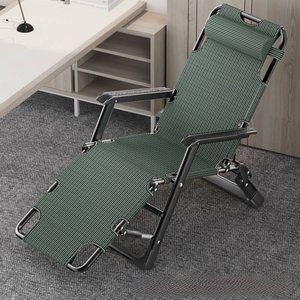 Chaise longue pliante <span class=keywords><strong>de</strong></span> luxe en métal pour camping, bureau, pause déjeuner, sieste, convertible, transat <span class=keywords><strong>de</strong></span> luxe - Product Image 4