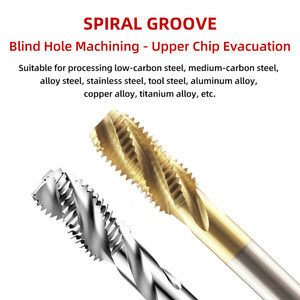 Tarauds métalliques pour machines, revêtement titane, matériaux M35, filetage unifié, taraud spiralé UNF/UNC/<span class=keywords><strong>UNEF</strong></span>/UN - Product Image 4