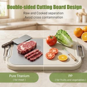 Tabla de Cortar de Titanio para Cocina, Doble Cara, Titanio Puro, Paja de Trigo, PP, Grado Alimenticio, Antideslizante, Duradera - Product Image 2