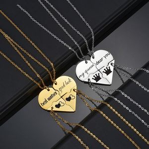 18K Gold Plated Adjustable Chain 4 Heart Puzzle Pendant Bestfriend Diy <b>Name</b> <b>Necklace</b> Stainless Steel Jewelry - Product Image 3