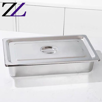 4l 6l 9l Eu Usa Standaard 1/1, 1/2, 1/3, 1/4,1/6 Ss Gastronorm Container Voedsel Display Gn Roestvrij Staal Chafing Schaal Pan
