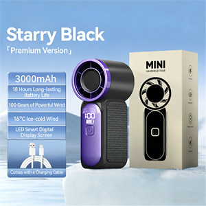 16°C Icy Cool <b>Mini</b> Handheld 100 Speeds 1800Mah Rechargeable Portable Pocket <b>Fan</b> for Outdoor & Travel - Product Image 3