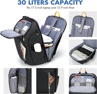 Grands sacs à dos pour ordinateur portable intelligents, sacs de cabine professionnels pour hommes, sacs de voyage avec port de charge USB, poche antivol, tissu polyester imperméable