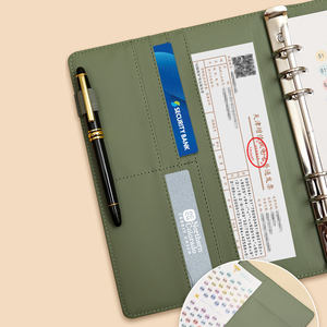 Prix pas cher classeur d'épargne 100 jours épargne argent Faux cuir 6 anneaux reliure d'épargne feuilles mobiles cahier de journal - Product Image 5