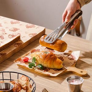 Papel de Envolver para Postres de Cafetería, Papel Grueso Resistente al Aceite, Retro, Personalizado, Creativo, para Llevar Comida - Product Image 3