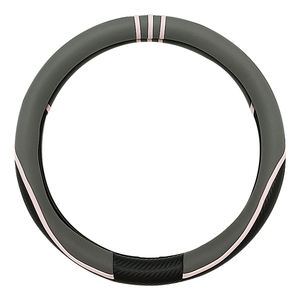 Housse de <span class=keywords><strong>volant</strong></span> en cuir à 3 branches en fibre de carbone rose gris avec surpiqûres de blocs de couleur <span class=keywords><strong>voiture</strong></span> de sport pour les deux hommes - Product Image 4