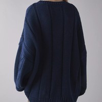 Pull en tricot décontracté surdimensionné pour femme, col rond, automne