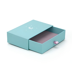 Set di Scatole Portagioie Personalizzate Azzurre con Cassetto Scorrevole, Stampa Luna e Maniglie in Raso per <span class=keywords><strong>Orecchini</strong></span> e Collane - Product Image 1