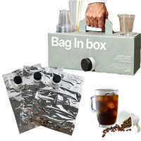 Sacs à café personnalisables en boîte (BIB) avec valve, emballage liquide de qualité alimentaire pour vodka, bière, vin, jus, OEM et logo personnalisé