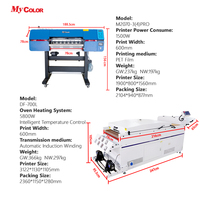 Mycolor Vente à chaud Imprimante DTF 60cm à grande vitesse pour t-shirts 4 têtes I3200 Machine d'impression DTF à jet d'encre pour l'impression de t-shirts