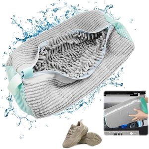 Sac à brosse à chaussures avec fermeture éclair, en chenille, lavable en machine, pour enfants, petite taille - Product Image 1