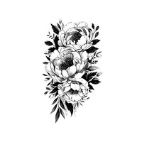 Tatouages temporaires floraux pour femmes, motifs indiens, roses, orchidées, petites branches, croquis, résistants à l'eau, écologiques, faux tatouages, art corporel