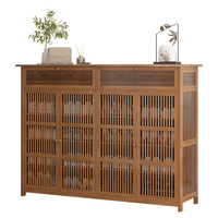 Meuble à chaussures moderne en bambou, luxe léger, haut de gamme, pour chambre et entrée, rangement vertical multicouche, mobilier de maison