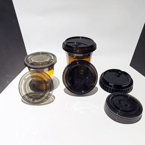 Prix d'usine abordable – Couvercles plats noirs 90/92/98 mm (1000 pièces/carton) en plastique PET pour gobelets froids PET de 12/14/16/18/20/24 oz - Product Image 4