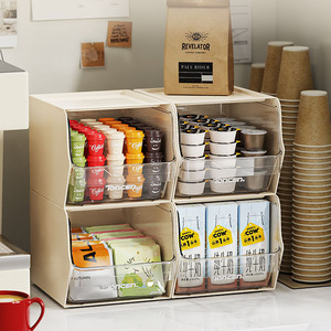 Máy tính để bàn ngăn kéo túi trà hộp lưu trữ PP nhựa đa ngăn tổ chức văn phòng ký túc xá - Product Image 2