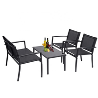 Ensemble de meuble de Patio d'extérieur, livraison gratuite, 4 pièces, design moderne, service de bistrot, avec Table à thé, pour la maison, le balcon