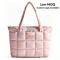 Bolsa de Mano Expandible Oxford con Logotipo Personalizado para Mujer, Gran Capacidad, Ligera, Acolchada, para Viajes, Gimnasio, Trabajo, Color Rosa