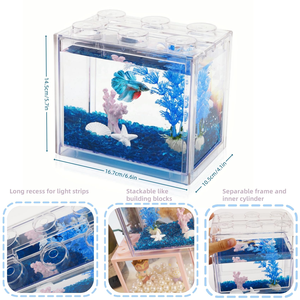Aquarium en plastique écologique pour poissons Betta, accessoires pour aquarium - Product Image 2