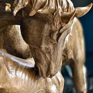 RELONG Gerçek Boyutta Açık Hava Bahçe Dekorasyonu Bronz At ve Yavru At Heykelleri Satılık - Product Image 4