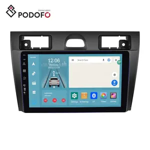 Podofo Android 12 8-Core Layar IPS 9 ''2 + 32G Stereo Mobil Bingkai Radio Carplay 4G WIFI BT DSP FM/AM/RDS untuk Ford Fiesta 2006-2011