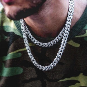 Most Selling Moissanite Diamond Cuban Chain Necklace For Men Women And Fashion Accessories Available At Reasonable Price - Product Image 3