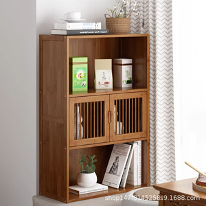 Étagère de rangement en bois avec portes et étagères pour chambre ou balcon - Product Image 1