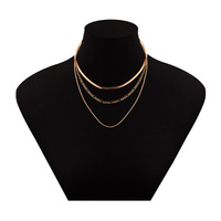 Colliers superposés en acier titane étanche pour femmes, bijoux cadeaux, collier ras-du-cou plaqué or à chevrons tendance