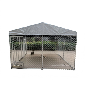 Enclos et chenil extérieur robuste pour chien : Parc d'exercice extra-large en acier galvanisé avec abri pour chiens de grande et très grande race - Product Image 6