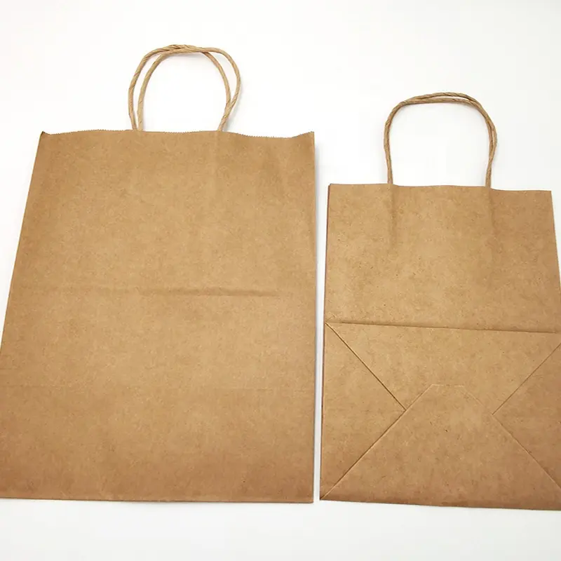 Kingwin Chất lượng cao tùy chỉnh Kraft túi giấy mua sắm tùy chỉnh màu nâu túi giấy với xử lý
