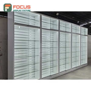 Vitrina Moderna para Extensiones de Cabello, con Panel de Vidrio, Cajones y Estantes con Cerradura, Mueble Exhibidor para Tienda de Pelucas - Product Image 6